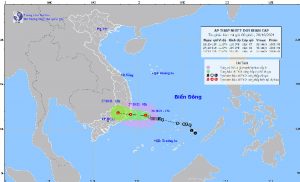 Áp thấp nhiệt đới gây mưa lớn ở nhiều nơi