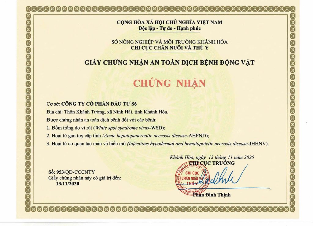 Giấy chứng nhận an toàn dịch bệnh động vật do Chi cục Chăn nuôi & Thú y cấp